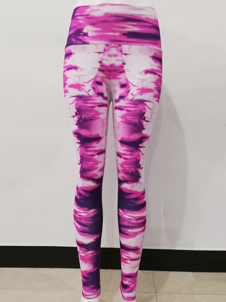 Workout Fitness Jogging Abstract Printed Legging Women Running Leggins Gym Tights Stretch Sportswear Exercise Yoga Pants