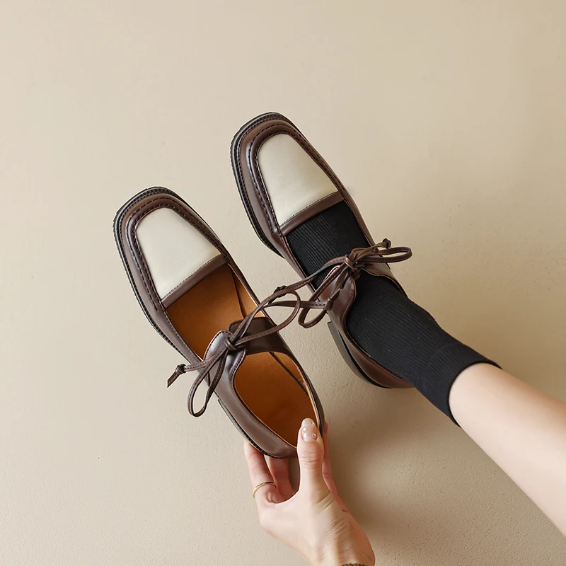 2023 new Spring women pumps plus size 22-26.5cm length microfiber upper square toe Mary Jane shoes mixed colors womens shoes