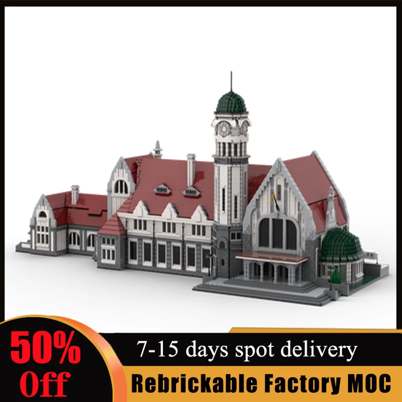 

2023NEW Jinan Old Railway Station MOC-93444 Customized Modular Building Blocks Assembly Adult Birthday DIY Kids Xmas Toys Gifts
