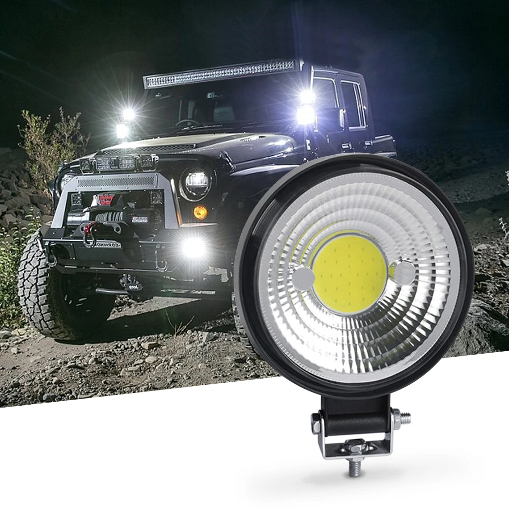 

OKEEN 3Inch LED Work Light Bar 12V 24V COB Flood Beam Fog Lamp Headlights For Tractor Offroad SUV ATV Truck Boat Jeep Trailer
