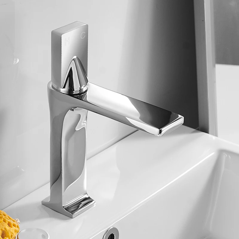 Хромированный смеситель для раковины смесители в ванную комнату с одной ручкой и