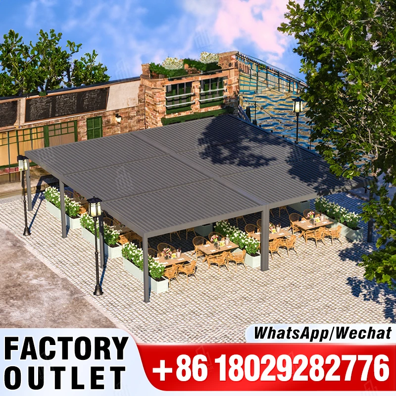 Фото Mooxon Pergola, современная палатка-альтанка, садовая уличная выдвижная навесная крышка, патио, беседка, тент, алюминиевый павильон №3