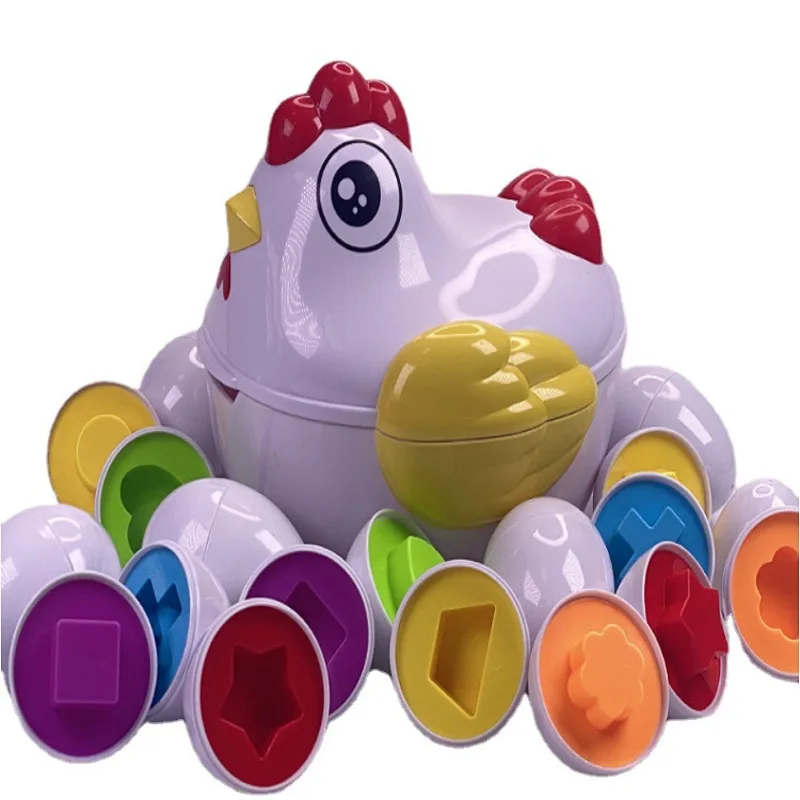 

Baby Montessori Hen Lays Eggs Matching Shape Puzzle Toddler Board Games Sensory Preschool Learning Education Toy Smart Sorters