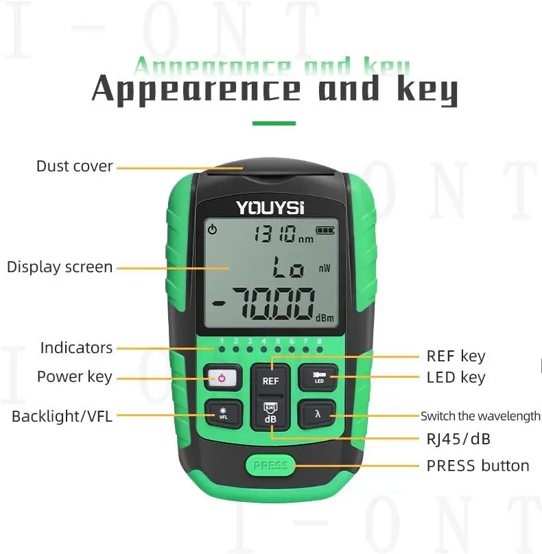 2021 NEW 4 in1 5G 10 Wavelength Optical Power Meter Visual Fault Locator Network Cable Test Optical Fiber Tester VFL