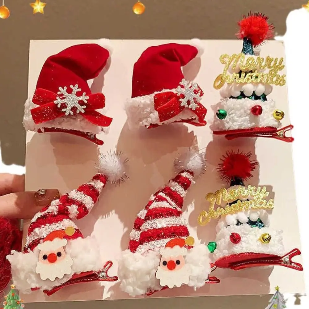 Веселый Рождественский декор Рождественская шляпа заколка для волос бант с