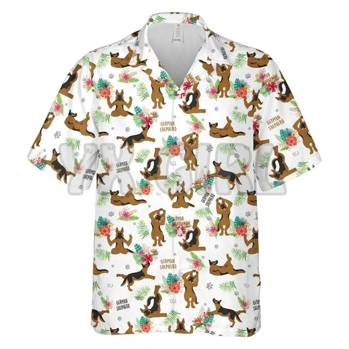German Shepherd Lovers Funny Hawaiian Shirt 3D All Over Printed Hawaiian Shirt Men's For Women's Harajuku Casual Shirt Unisex