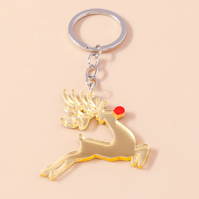 

Cartoon Animal Keychains Christmas Deer Pendants Keyrings Festival Gifts for Women Men Car Key Handbag Hanging Key Chains