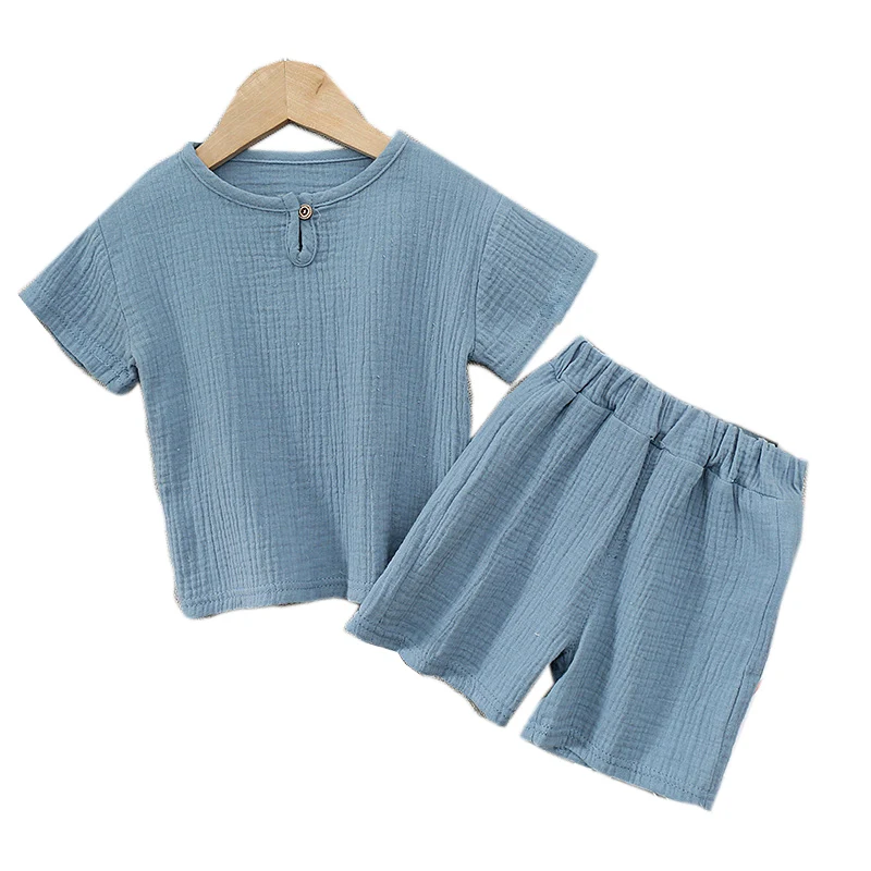 

2022 Summer Suit Cotton And Linen Casual Suit Children Clothes Home Wear Kids Clothes Girls Sets Baby Boy Clothes