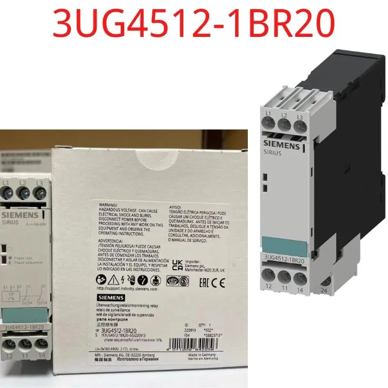 

3UG4512-1BR2 0 совершенно новое Аналоговое реле мониторинга, сбой фазы и последовательность 3x160...690 В 50...60 Гц AC 2 переменных контакта