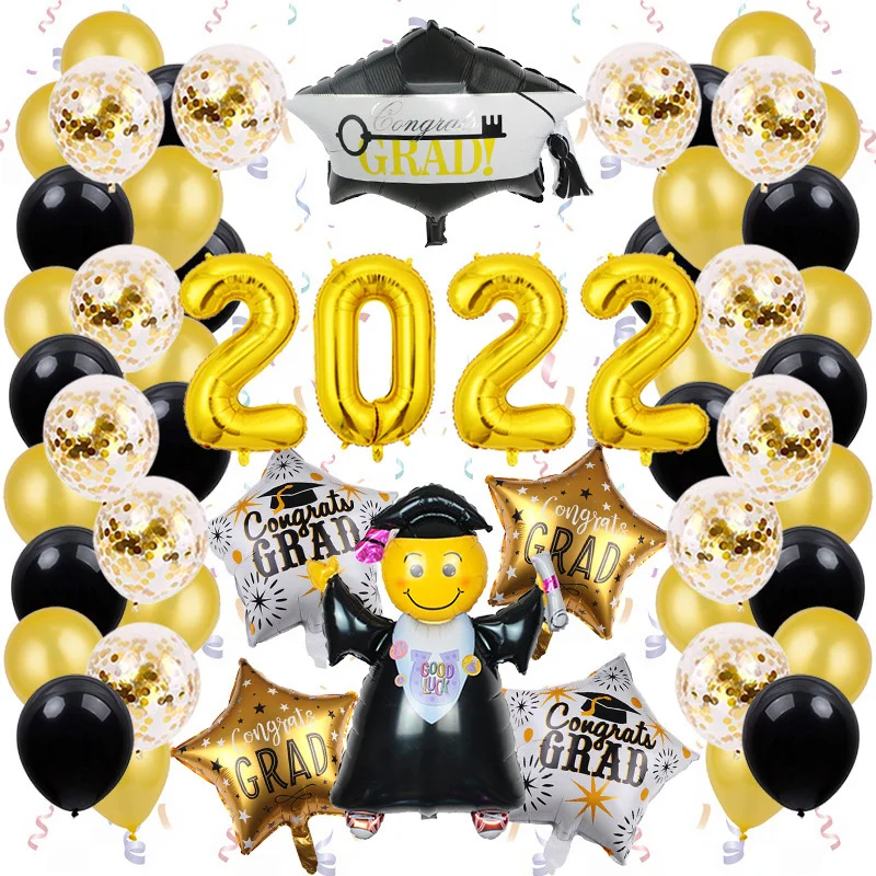 

Новинка 2022, набор воздушных шаров для окончания учебного сезона, алюминиевые шапочки для окончания учебного класса