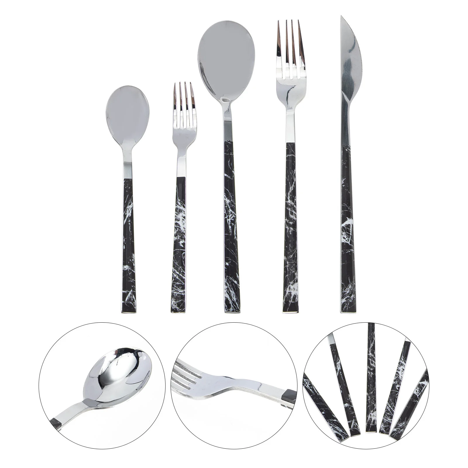 

Set Stainless Steel Spoon Cutlery Fork Spoons Forks Utensils Steak Silverware Flatware Party Tableware Serving Kitchen Eating