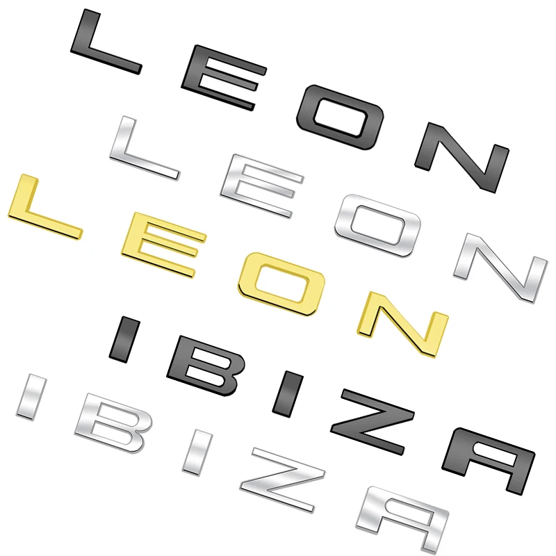 

Car Emblem Metal Letter Badge Logo Trunk Body Decals Sticker For Ibiza 6J 6L Leon 5f Accessories