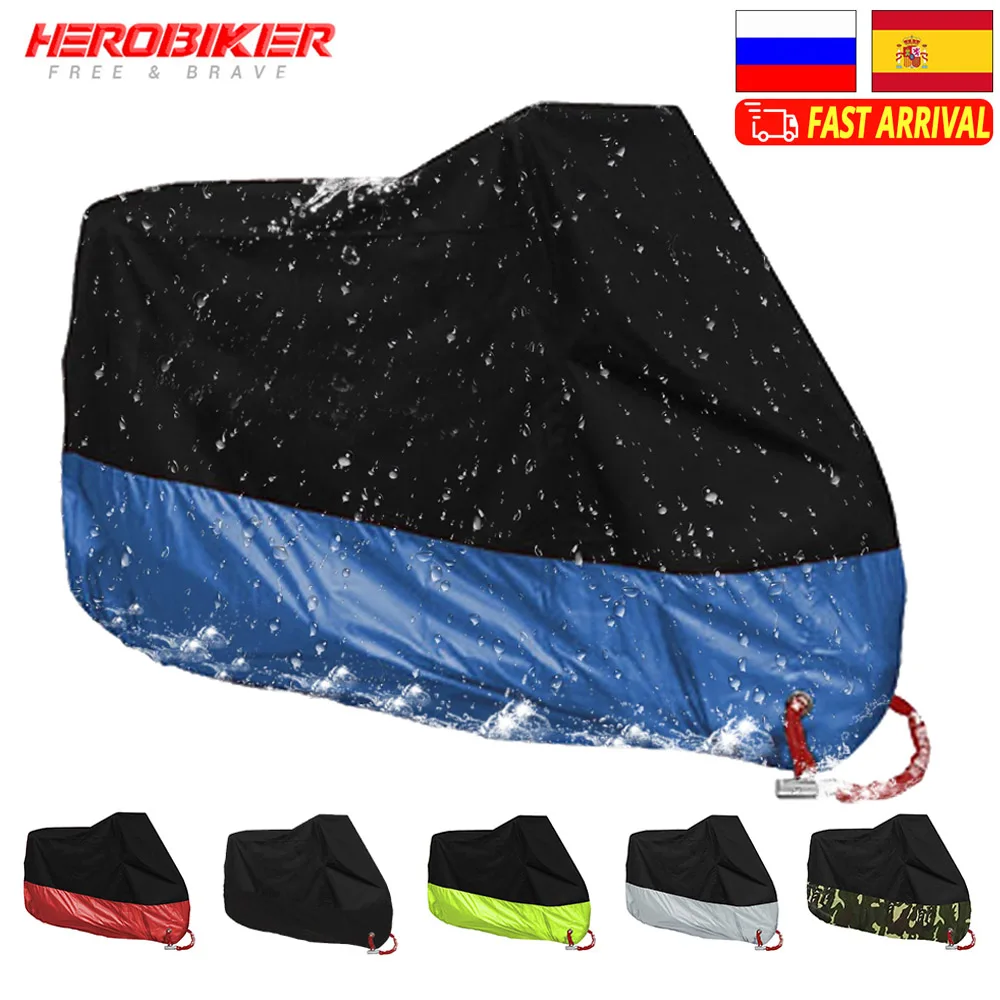 

HEROBIKER Motorcycle Cover Waterproof Bike Dustproof UV Protective Outdoor Moto Scooter Motorbike Rain Cover 15 Colors 4 Seasons