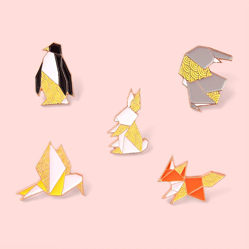 Креативная модная мультяшная головоломка Tangram брошь на лацкан с животными каплей