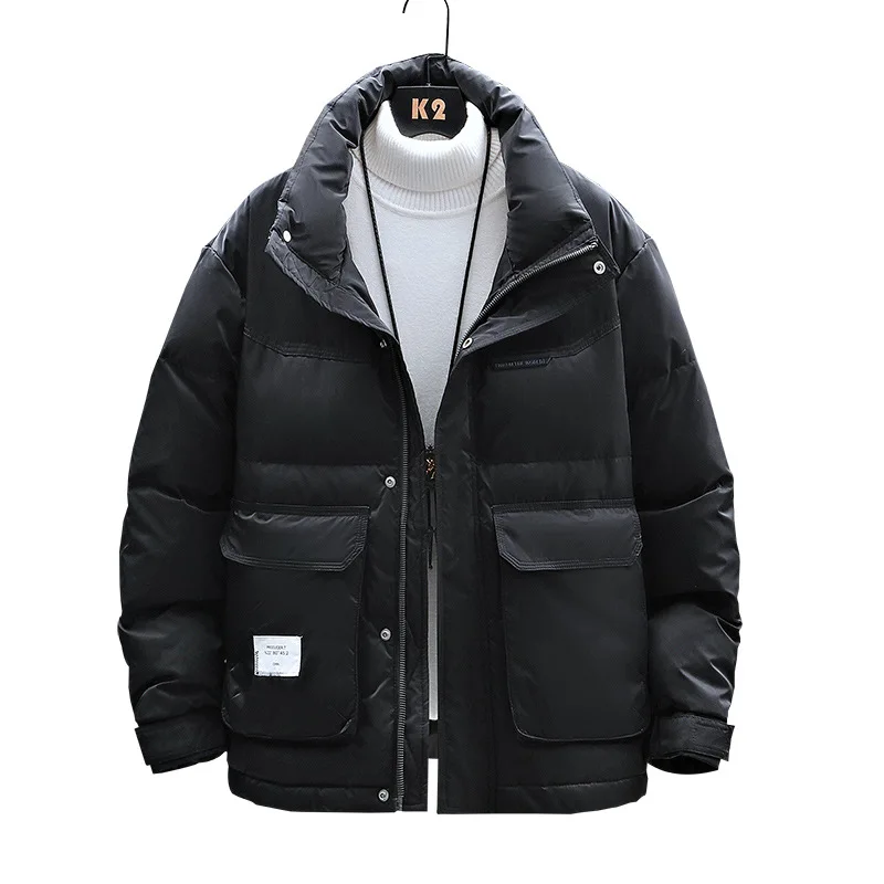 2022 Large Size Down Jacket Male New Thick and Fat Casual Handsome Loose Collar Cold Warm Coat