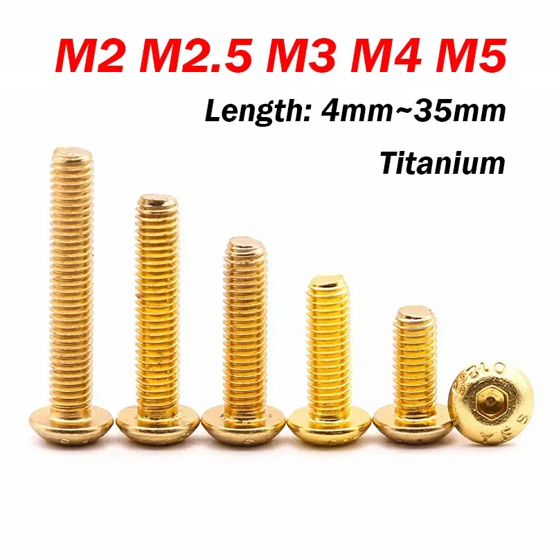 

Титановые болты золотого цвета M2 M2.5 M3 M4 M5