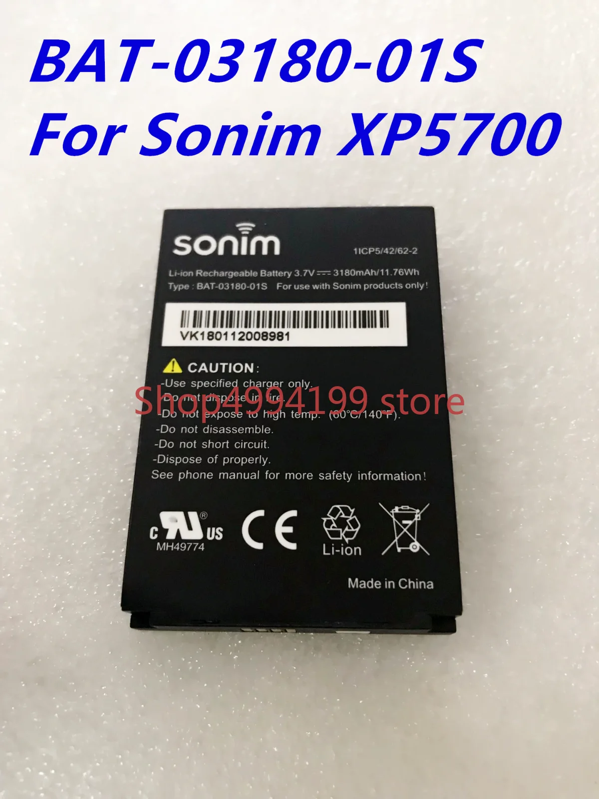 

BAT-03180-01S NEW Replacement Battery For Sonim XP5700 3180mAh 3.7V