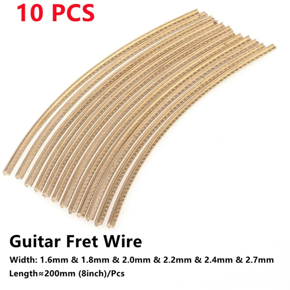 

10pcs Brass Guitar Fret Wire Guitar Fingerboard Frets Fret Wire 200mm Lengths 1.6 1.8 2.4 2.7mm Repair Accessories