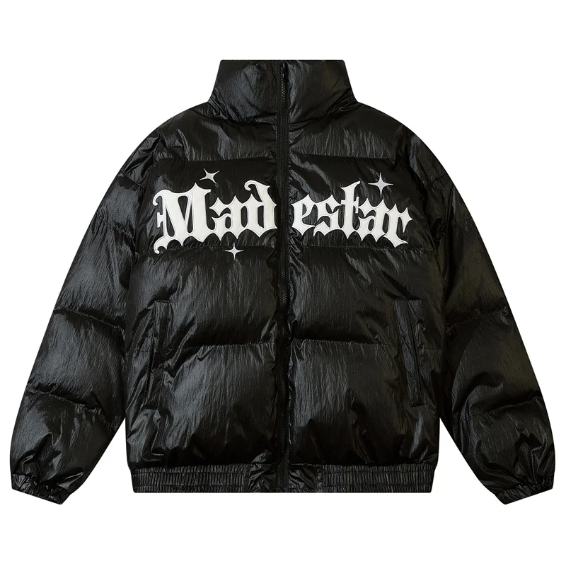 

2022 Streetwear Winter Parka Embroidery Letter Heavy Jackets Harajuku Warm Cotton Coats Men Hip Hop Fashion Varsity Jackets