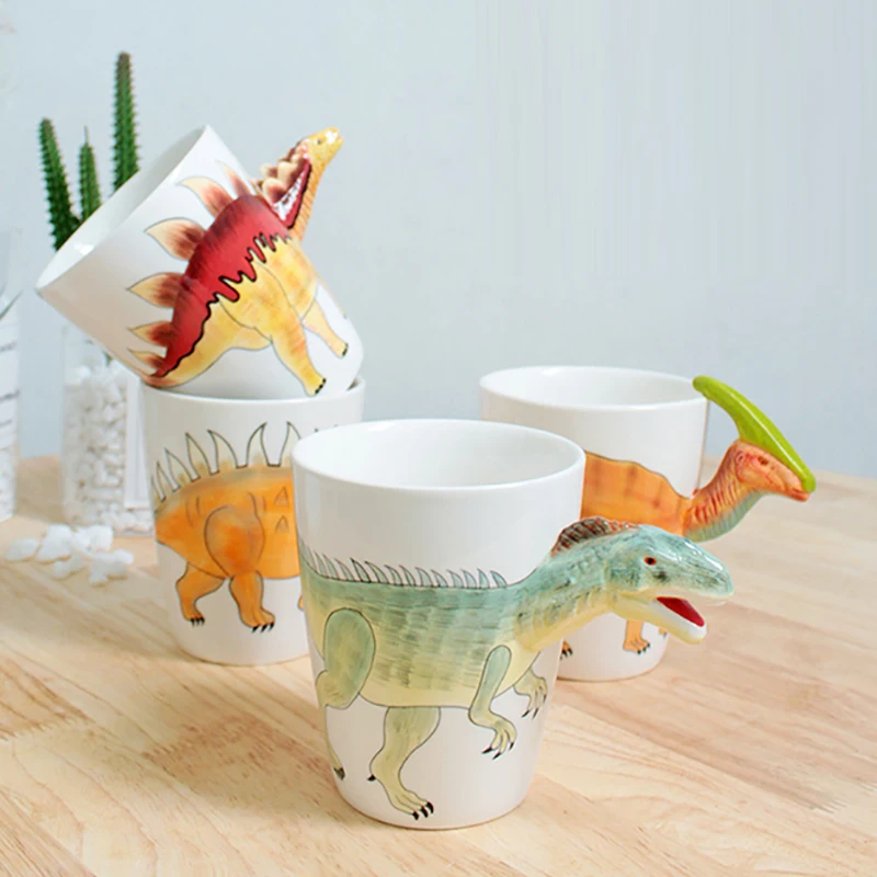 

Dinosaur Shape Water Cup 3D Stereoscopic Animal Ceramic Coffee Cup Office Afternoon Tea Mug Breakfast Milk Mug Home Decoration