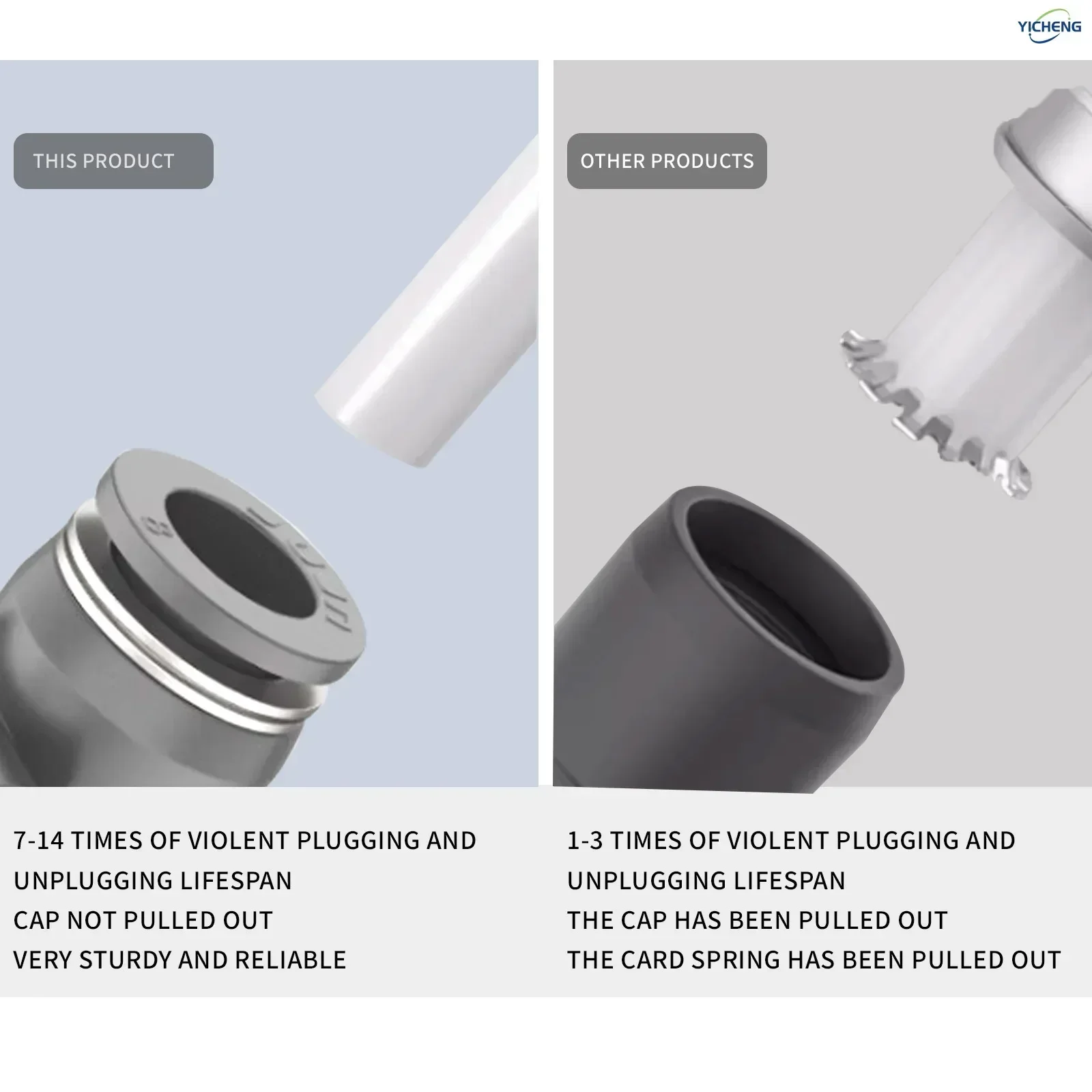 Колено соединителя шланга YICHENG PNEUMATIC 90 ° 2 способа 10–10 мм наружный диаметр трубки