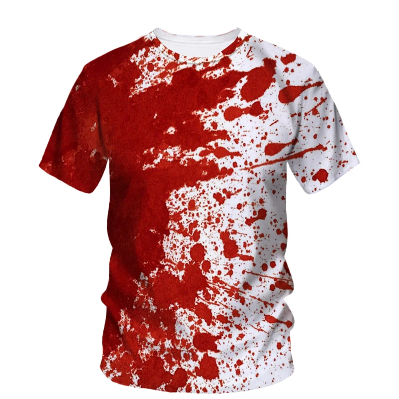 

Halloween Hip Hop Horror Blood 3d Printed Summer Men's T-Shirt Fashion Creative Premium Short Sleeve O Neck Trend Loose Top 6xl