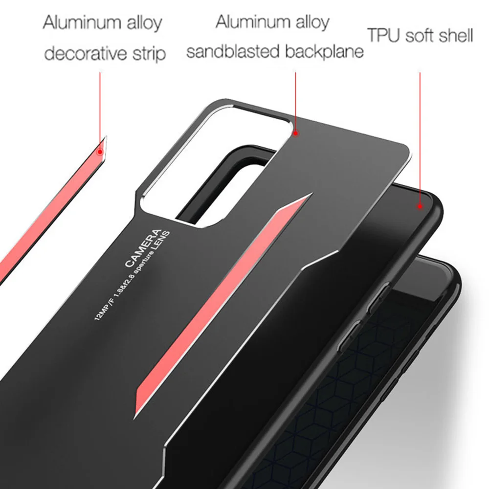 business luxury metal back panel phone case for samsung note 9 10 20 pro uitra s 8 9 10 20 21 plus uitra lens protection cover free global shipping