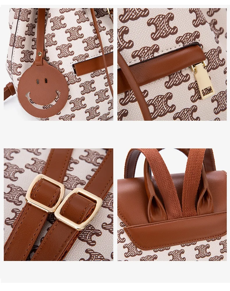 All Match Backpack Women's Niche 2022 Summer New Trendy Drawstring Small Backpack Cross Border Soft Leather Fashion Travel Bag