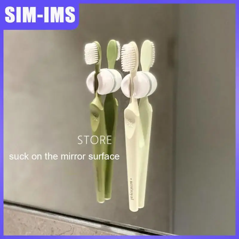 

2/4/6PCS Japanese-style Tooth Brush Storage Simple Organizer Rack Suction Cup Silicon Perforated-free Rack Bathroom Accessories
