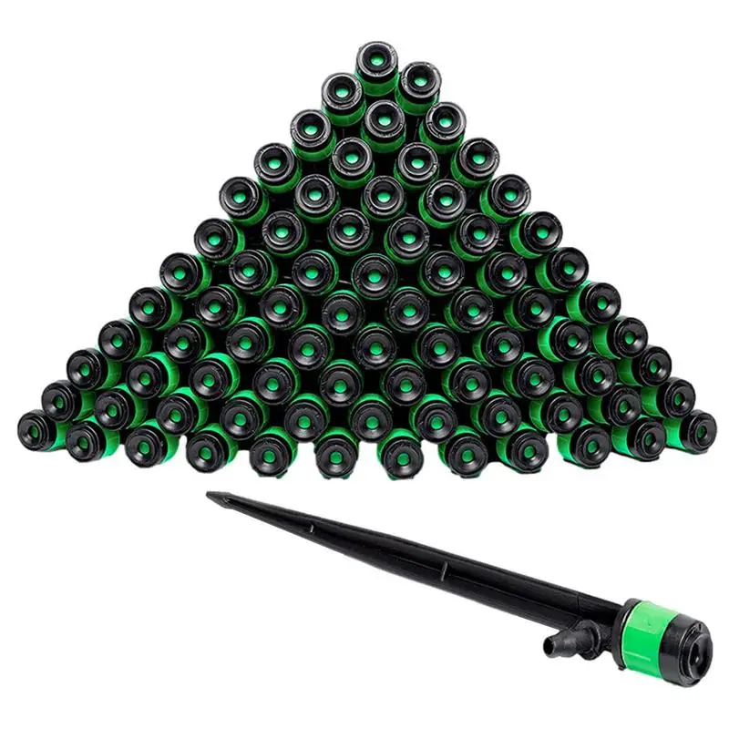 

360 Degree Adjustable Irrigation Dripper 50Pcs Inserting Ground Quick-Connect Drip Emitter For 1/4 Inch Irrigation Tubing