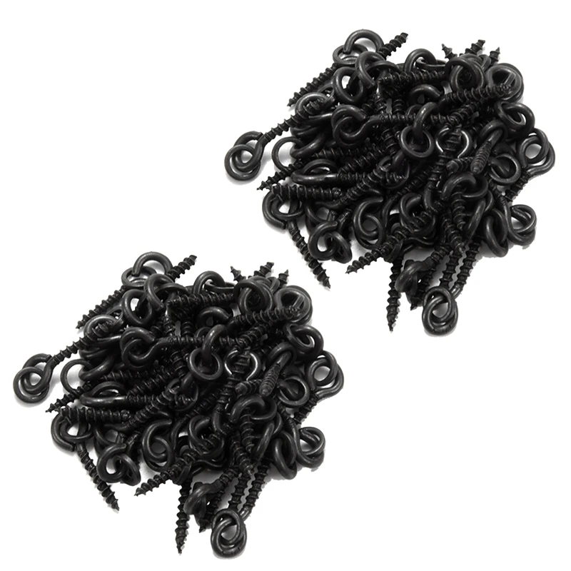

100pcs Carp Fishing Boilie Screw with Solid Ring Bait Tool Chod Rigs Carp Fishing Hair Tackle Accessory