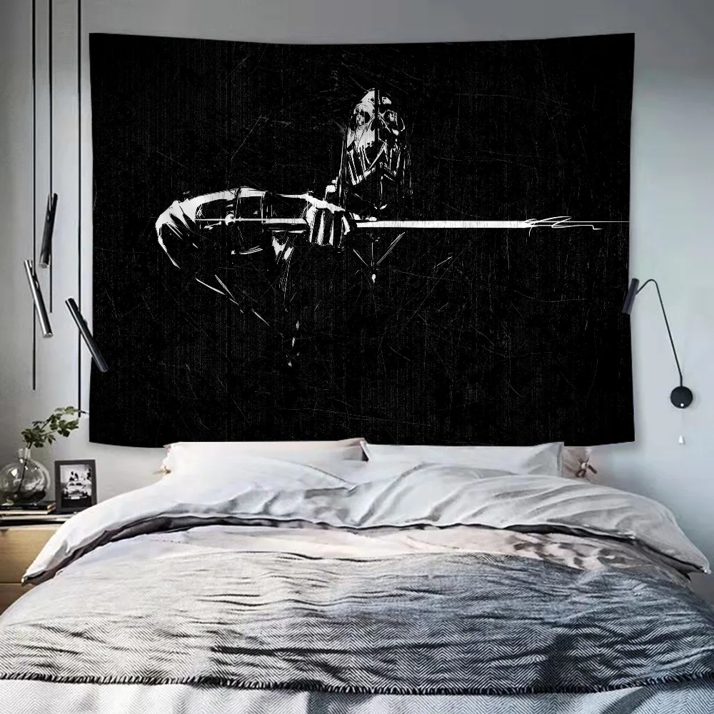 D-Dishonored мультяшный гобелен хиппи цветок настенные ковры Декор в общежитии