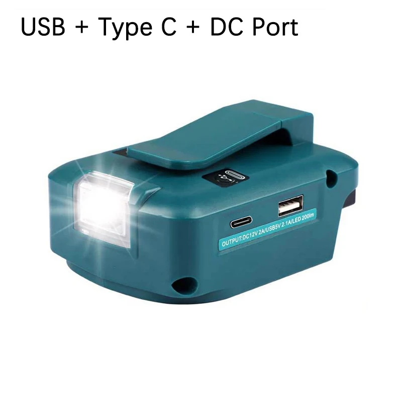 

USB адаптер с подсветкой для аккумуляторов Makita 14,4В/18В