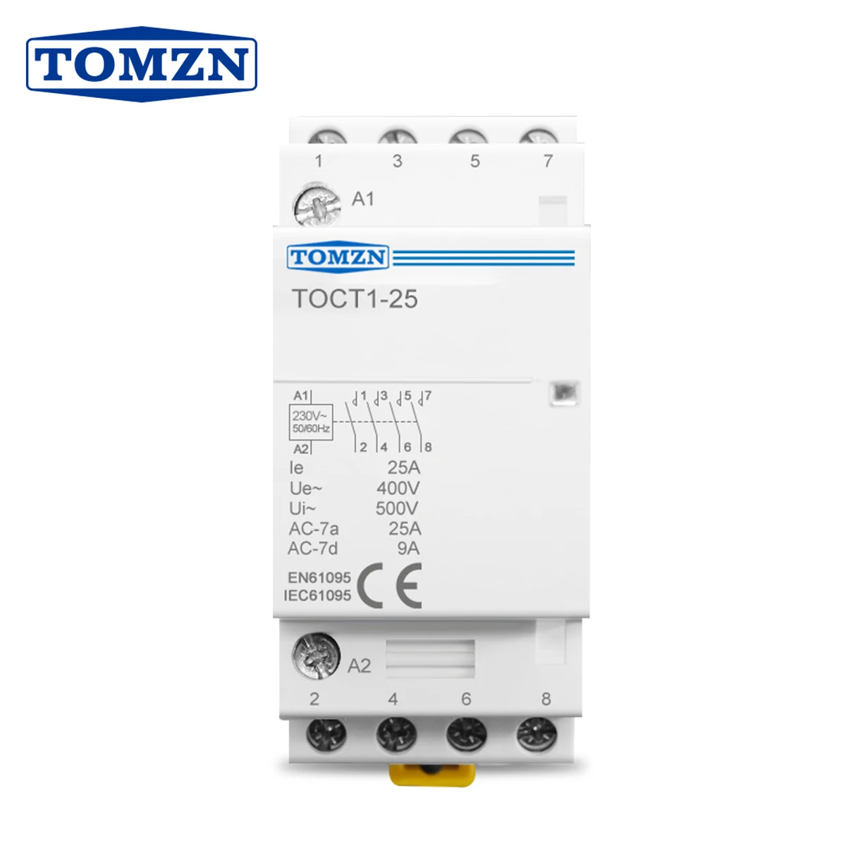 TOCT1 4P 25A 220V/230V 50/60HZ Din rail Household ac Modular contactor  4NO