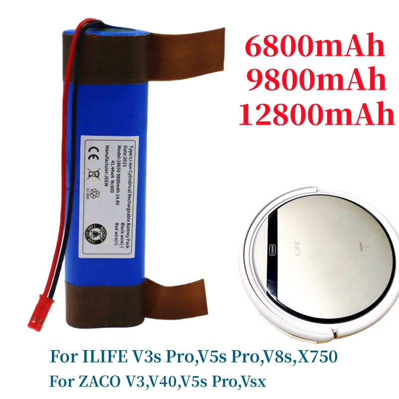 

100% original 14.4 V 6800mAh 18650 für iLife v3s pro V50 v5s pro V8s x750 ZACO V3, V40, V5s Pro, V5x Robot battery replacement