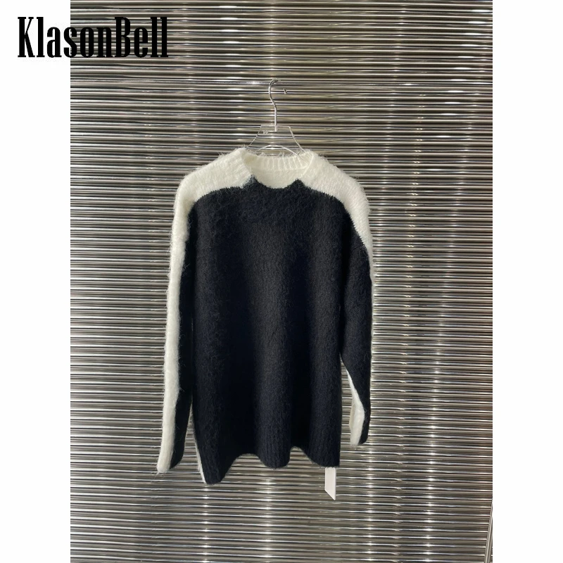 

10.10 KlasonBell Fashion Contrast Color Wool Knitted Pullover Sweater Women