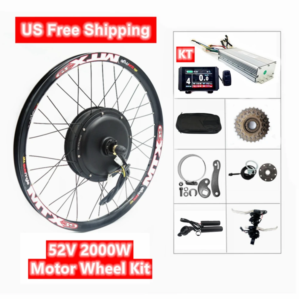 NBpower 52 В 2000 Вт BLDC Hub Моторное колесо Заднее 135 мм Переднее 100 Dropout MTB Bike Комплект для