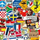 38 шт.компл. Набор наклеек для багажа, наклейки для стран, городов, путешествий, ПВХ водонепроницаемые наклейки, украшение для холодильника, скейтборда, комнаты