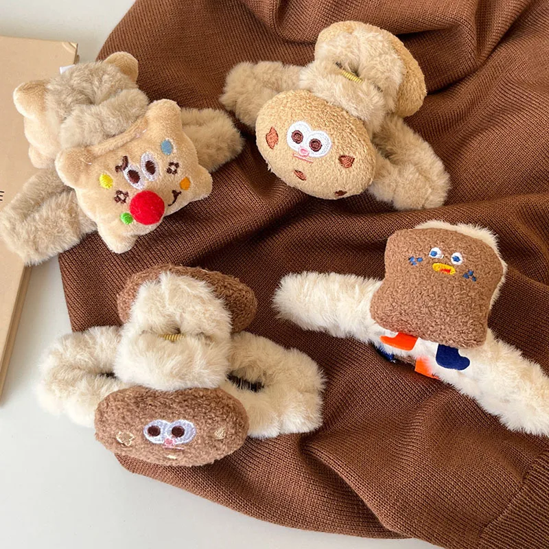 

Cute Plush Hair Claw Clip Cartoon Dolls Grabbing Clip Ponytail Claw Clip Fashions Women Girl Hair Clip Hair Accessories Gifts