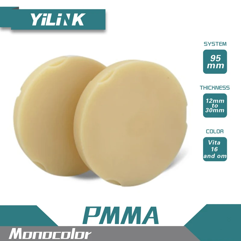 5 Pieces PMMA Monocolor Blocks Thickness 16mm Zirkonzahn CAD CAM Materials For Fully Or Partially Temporary Crowns And Bridges