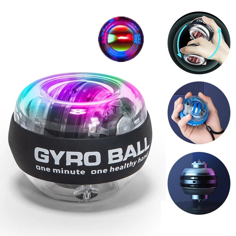 

LED Gyroscopic Powerball Autostart Range Gyro Power Wrist Ball Hand Arm Muscle Force Trainer Strengthener Forearm Exerciser