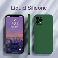 luxury original liquid silicone case for iphone 11 12 13 pro max mini x xs xr 7 8 plus se 3 2020 square frame shockproof cover