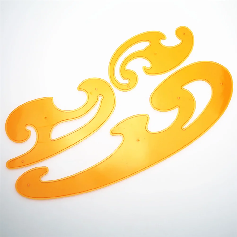 3 Pcs French Curve and Template Ruler Fashion Set Drawing Stencils for Craft Sewing Design