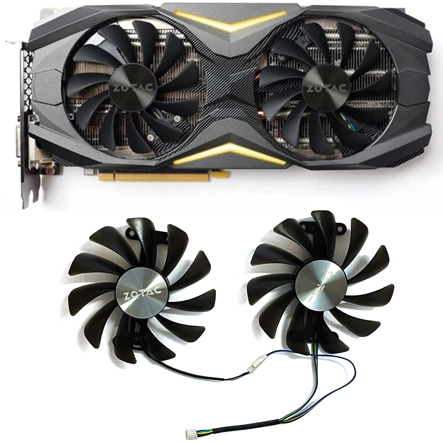Вентилятор графической карты для Zotac GTX1070 1070Ti, охладитель графической карты для Zotac GTX1070 1070Ti, 2 шт., 95 мм, 4 контакта, GAA8S2U, GFM10012H12SPA, Zotac