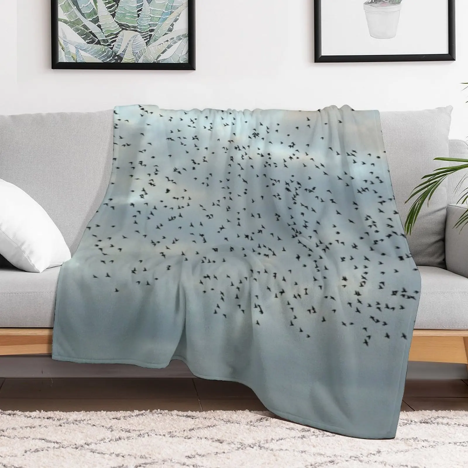 Murmuration Starlings Флок птиц Плед тяжелое для сна Роскошные одеяла