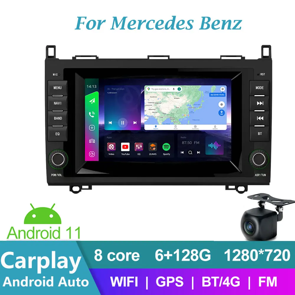 

Peerce 6GB+128GB Carplay DSP Android 11 Car Multimedia Player GPS WIFI Bluetooth RDS Radio For Benz W203 W209 W245 W211 W164