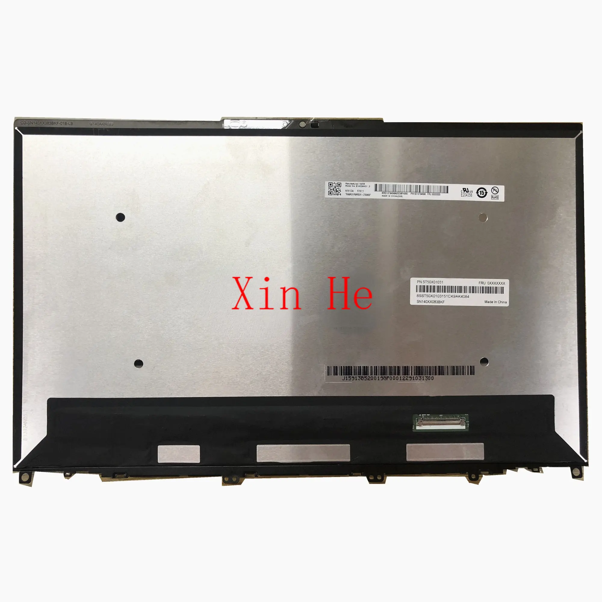 

B140ZAN01.3 14.0'' UHD 3840*2160 LCD Screen Digitizer Assembly For Lenovo PN: 5D10T84598 With No Frame