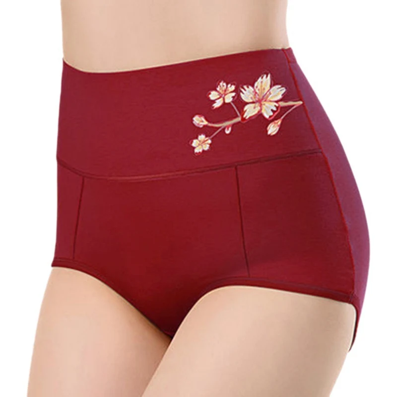 

Трусики женские хлопковые с завышенной талией, Корректирующее нижнее белье с милым принтом, бесшовные пикантные трусы для девушек