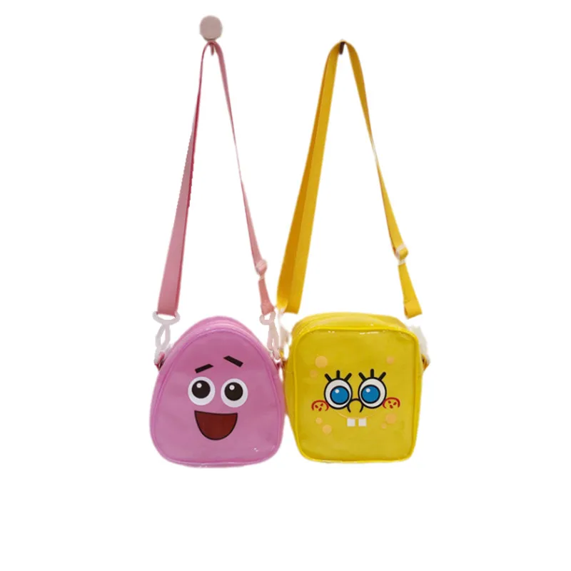

Kawaii Spongebobs Anime Series Cartoon Cute Shoulder Bag Transparent Jelly bag PVC Coin Purse Messenger Bag Girls Gift