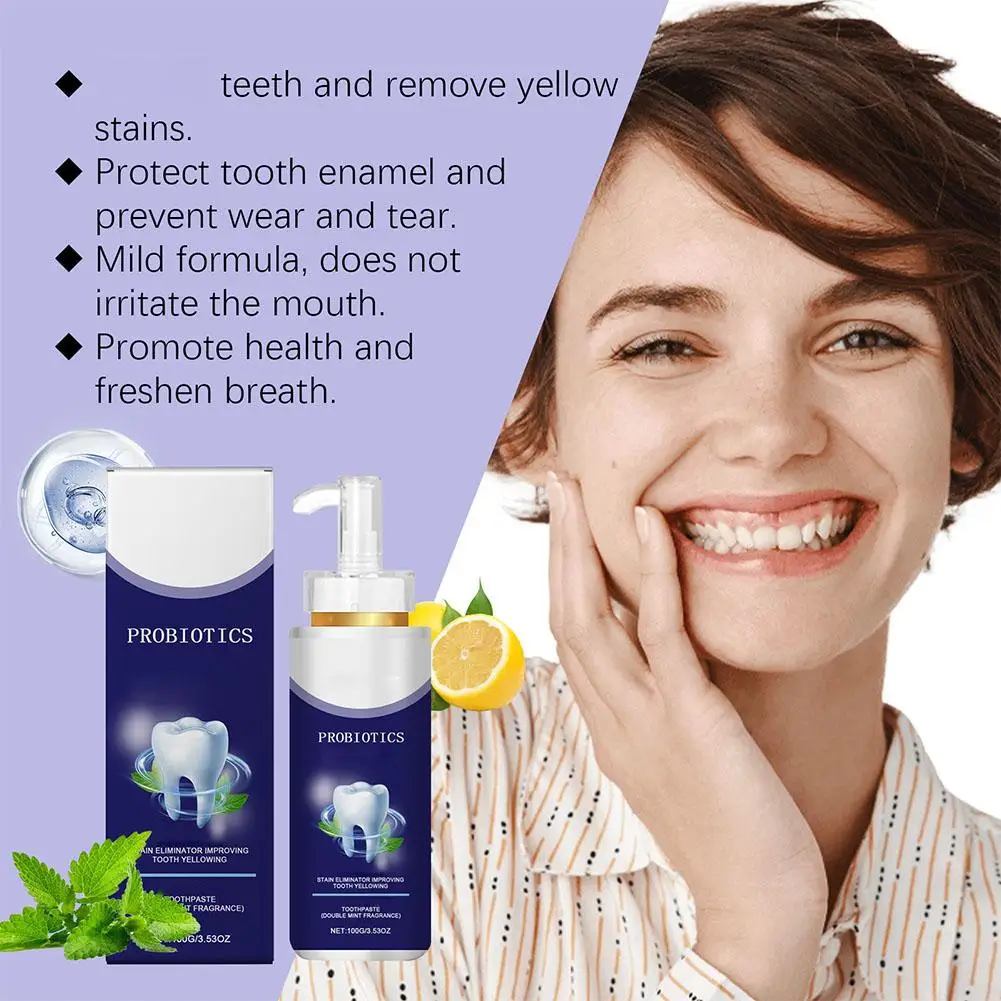Новая пробиотическая зубная паста отбеливание зубов удаление пятен налета